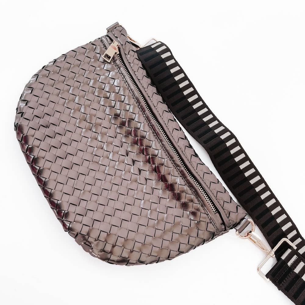 Westlyn Woven Bum Bag  Checkered Black