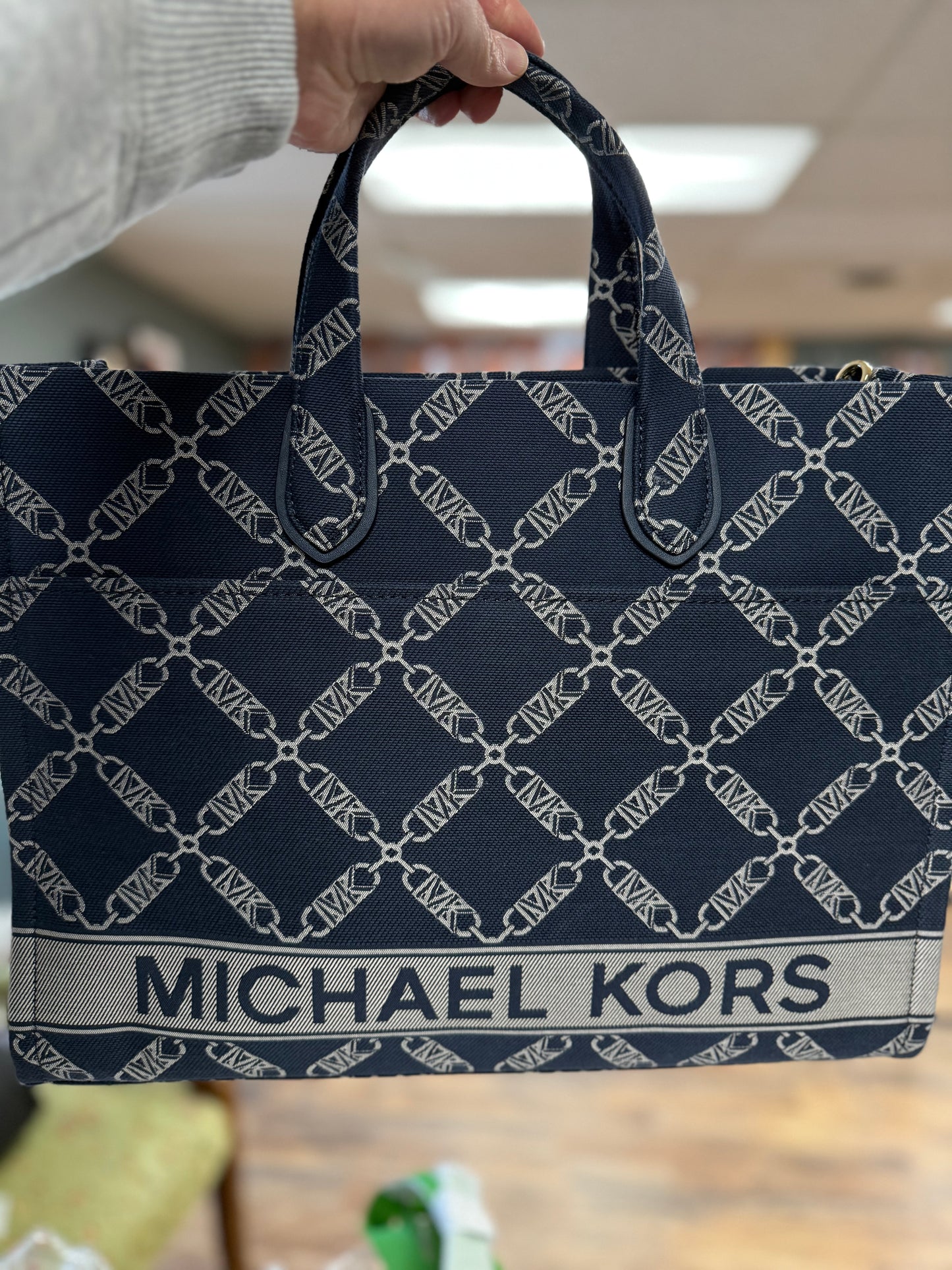 Michael Kors Gigi Large Empire Logo Jacquard Tote Bag