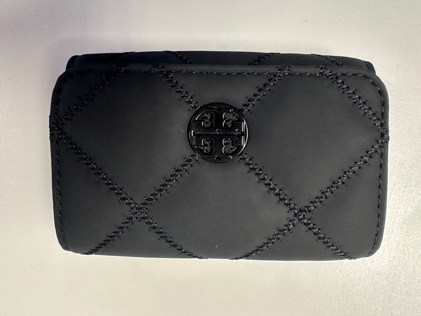 Tory Burch willow matte black small card holder