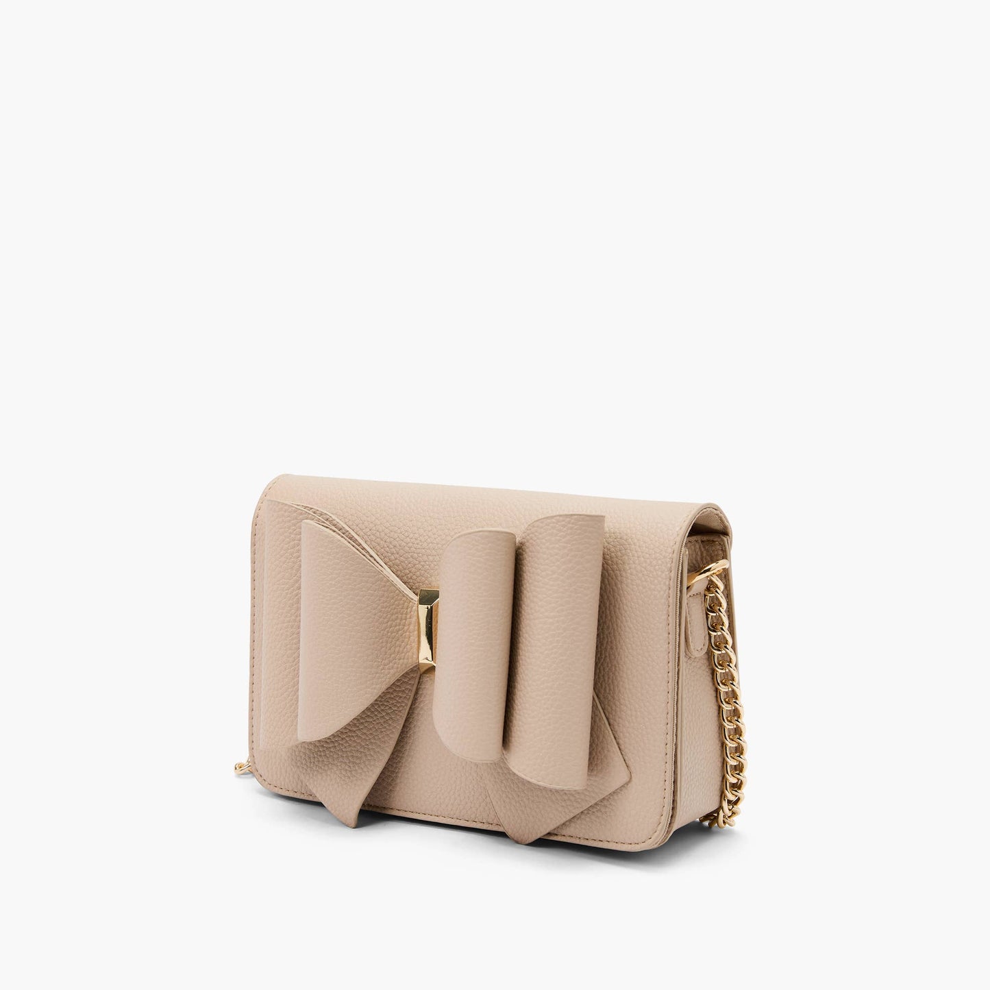 Jane Overflap Bow Crossbody: Beige