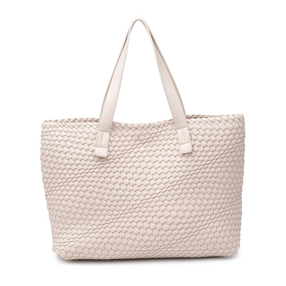 Piquant Woven Tote: Black