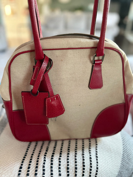 Prada canvas/leather bag