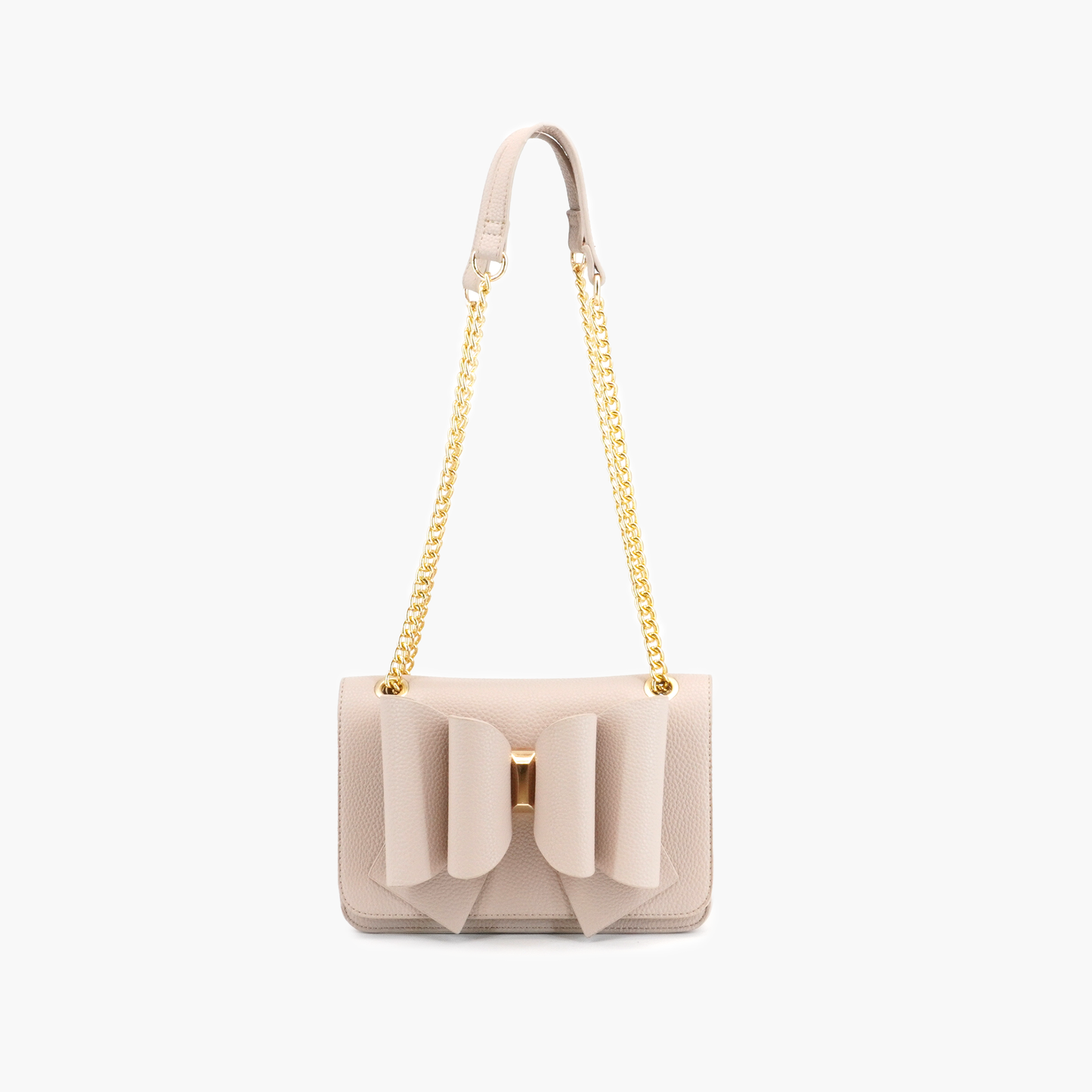 Jane Overflap Bow Crossbody: Beige