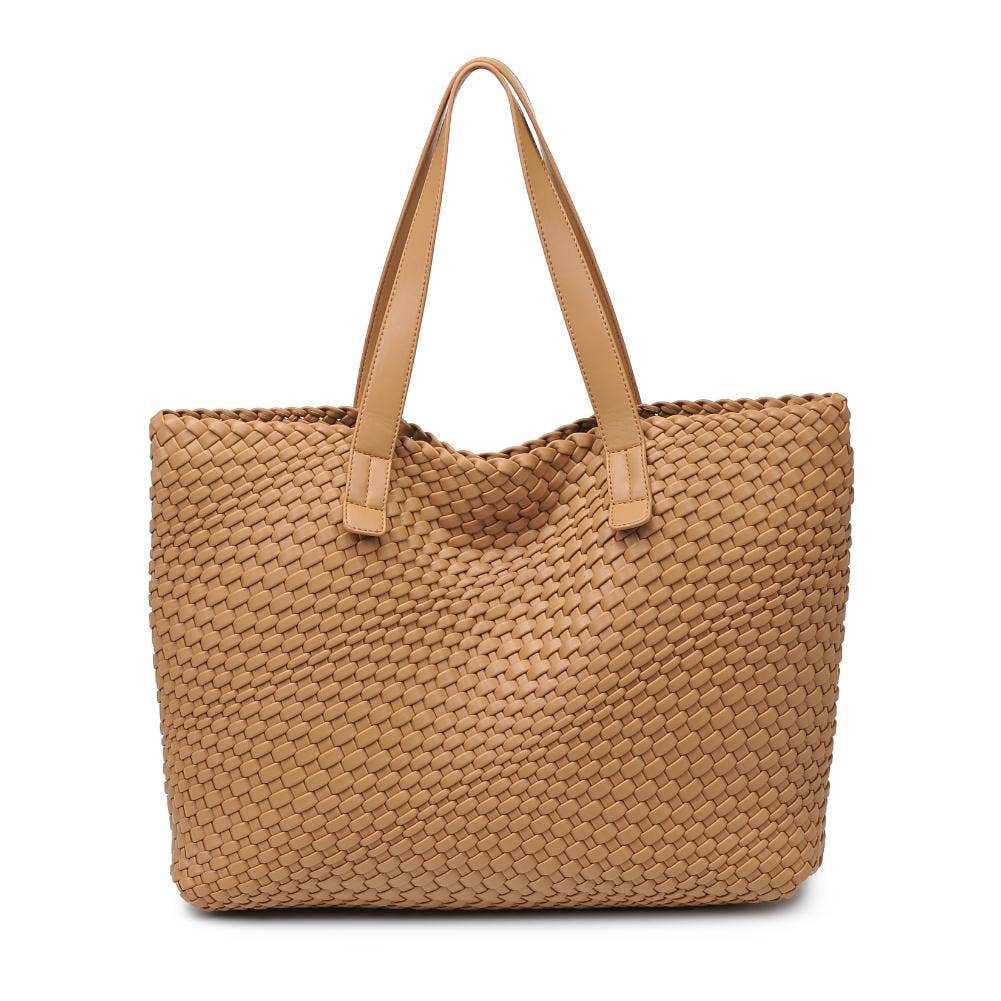 Piquant Woven Tote: Black