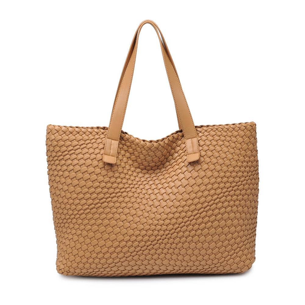 Piquant Woven Tote: Black