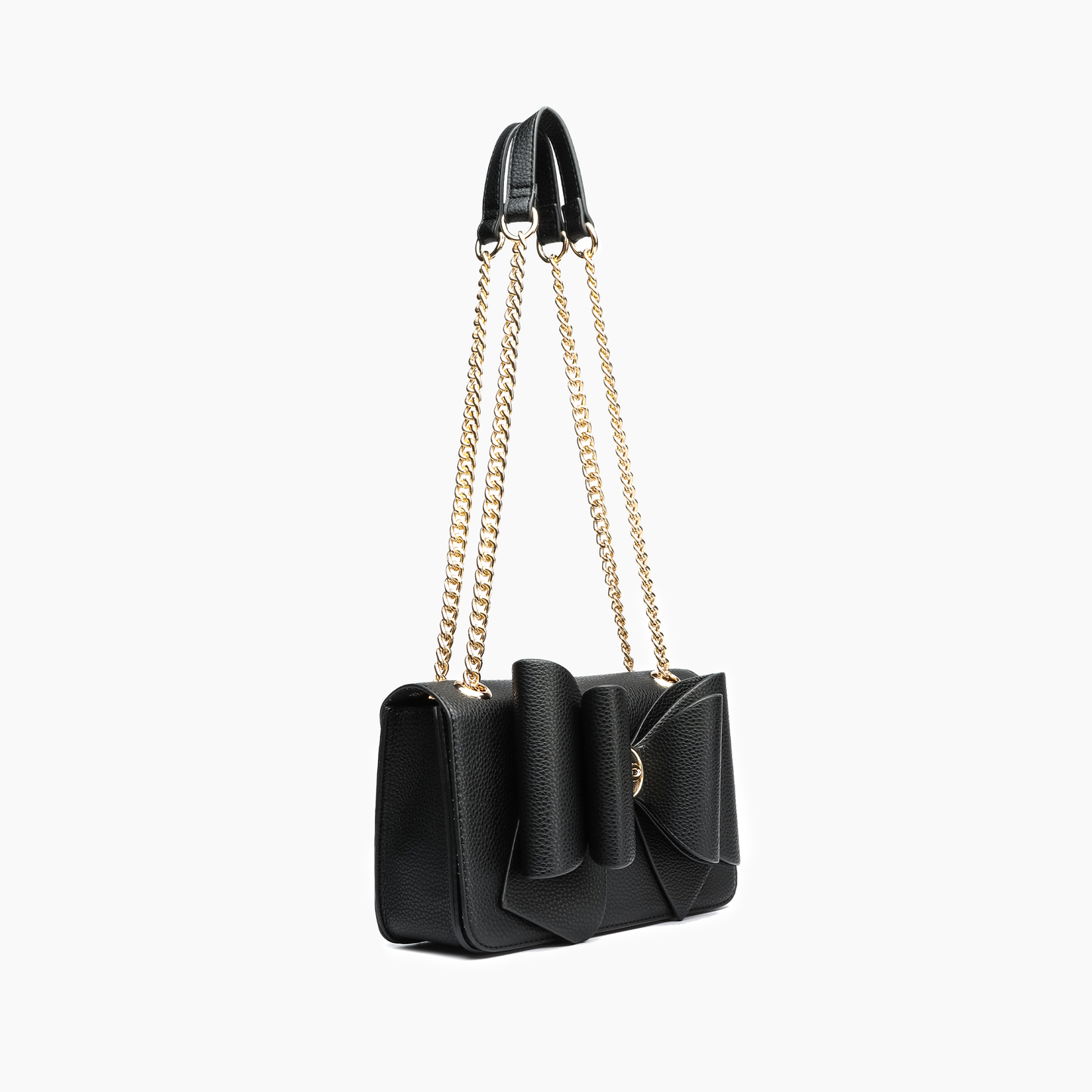 Petal Bowtie Dual Crossbody Bag: Black