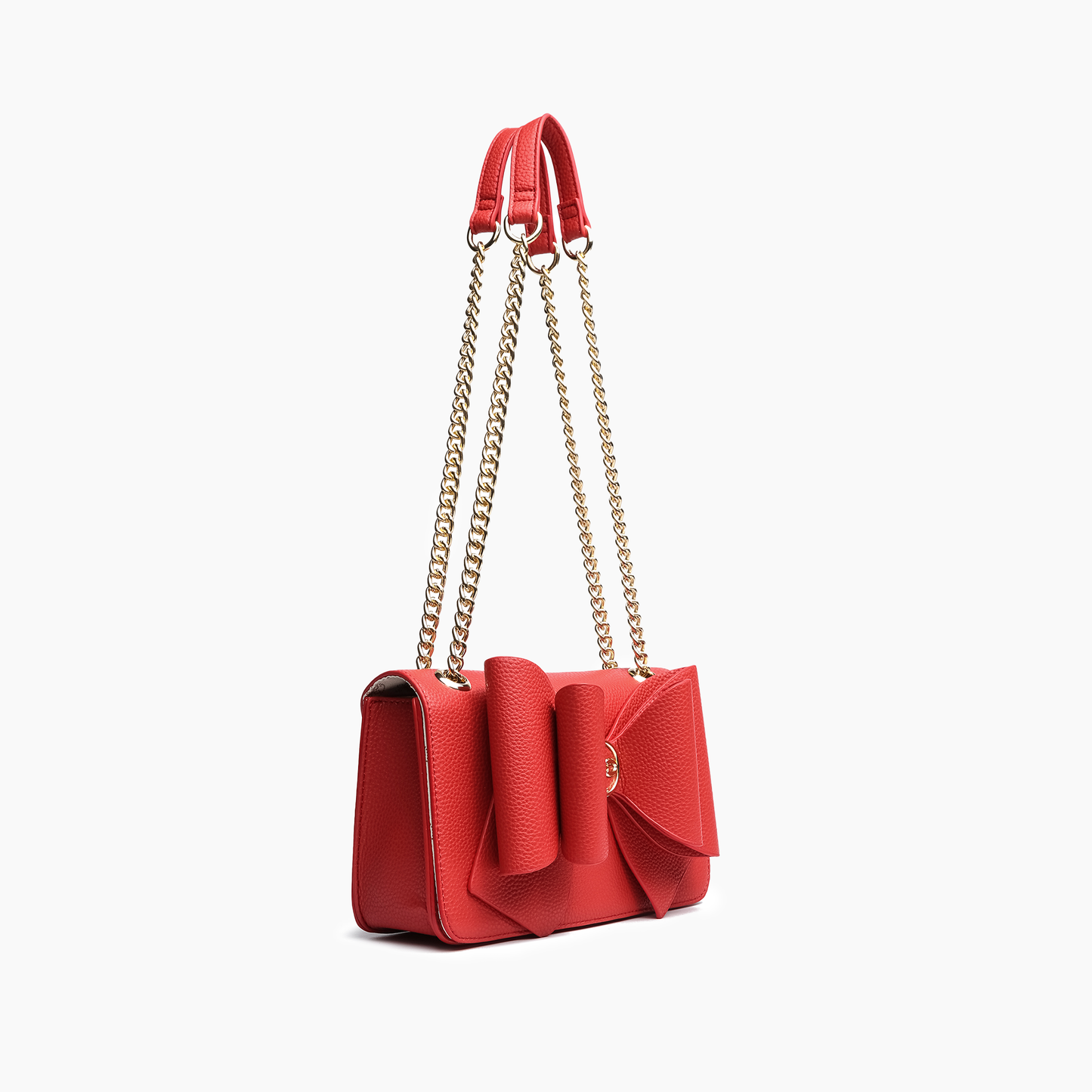 Petal Bowtie Dual Crossbody Bag: Red