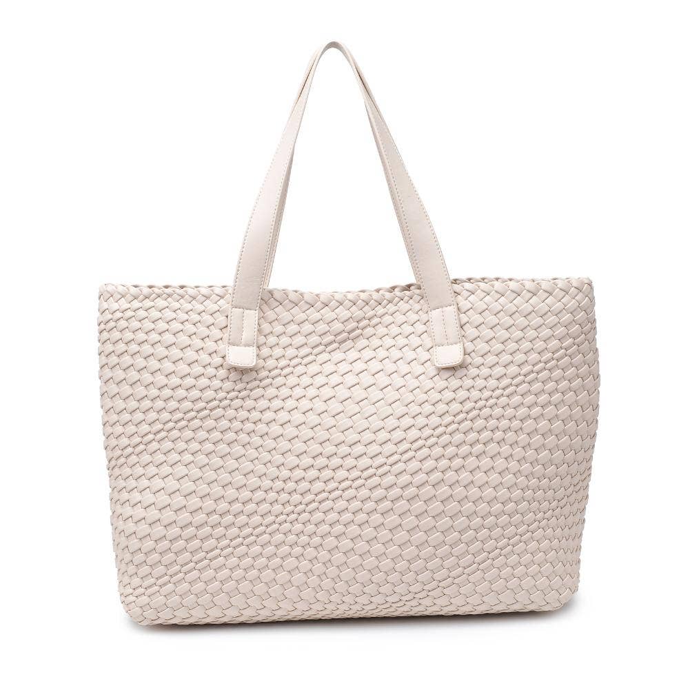 Piquant Woven Tote: Black