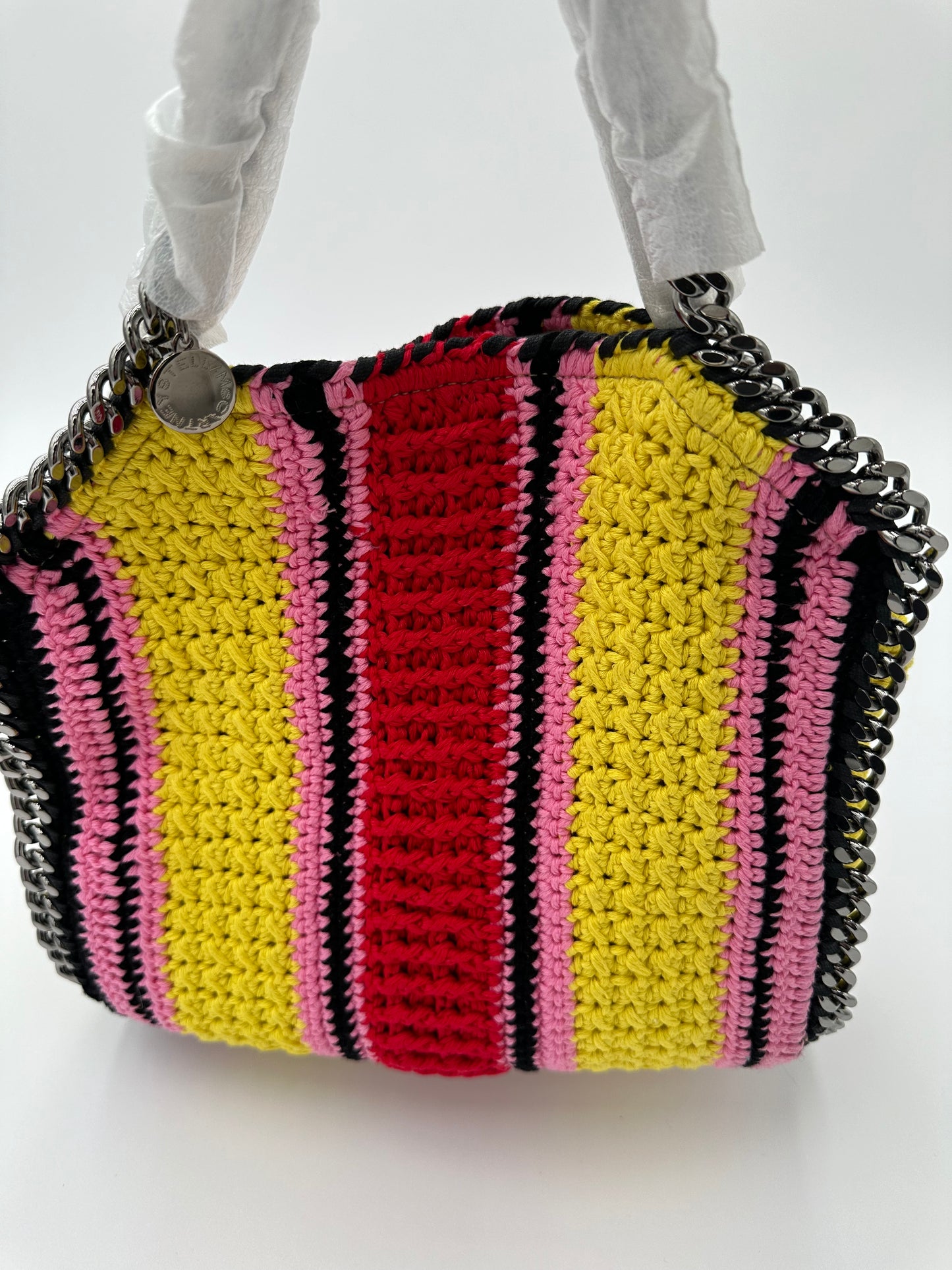 Stella McCartney mini tote cotton crochet striped