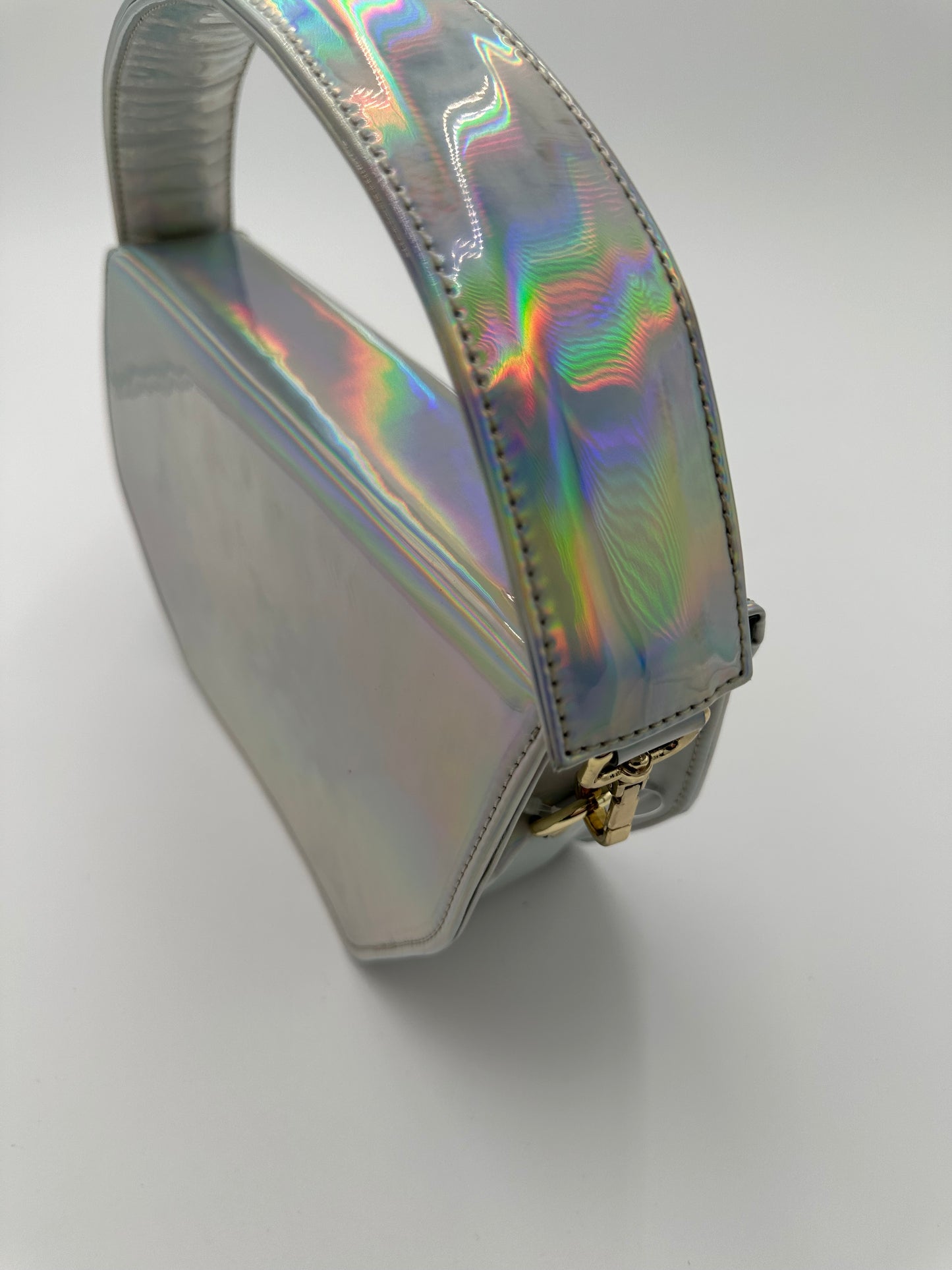 Anima Iris zoe iridescent leather top handle bag