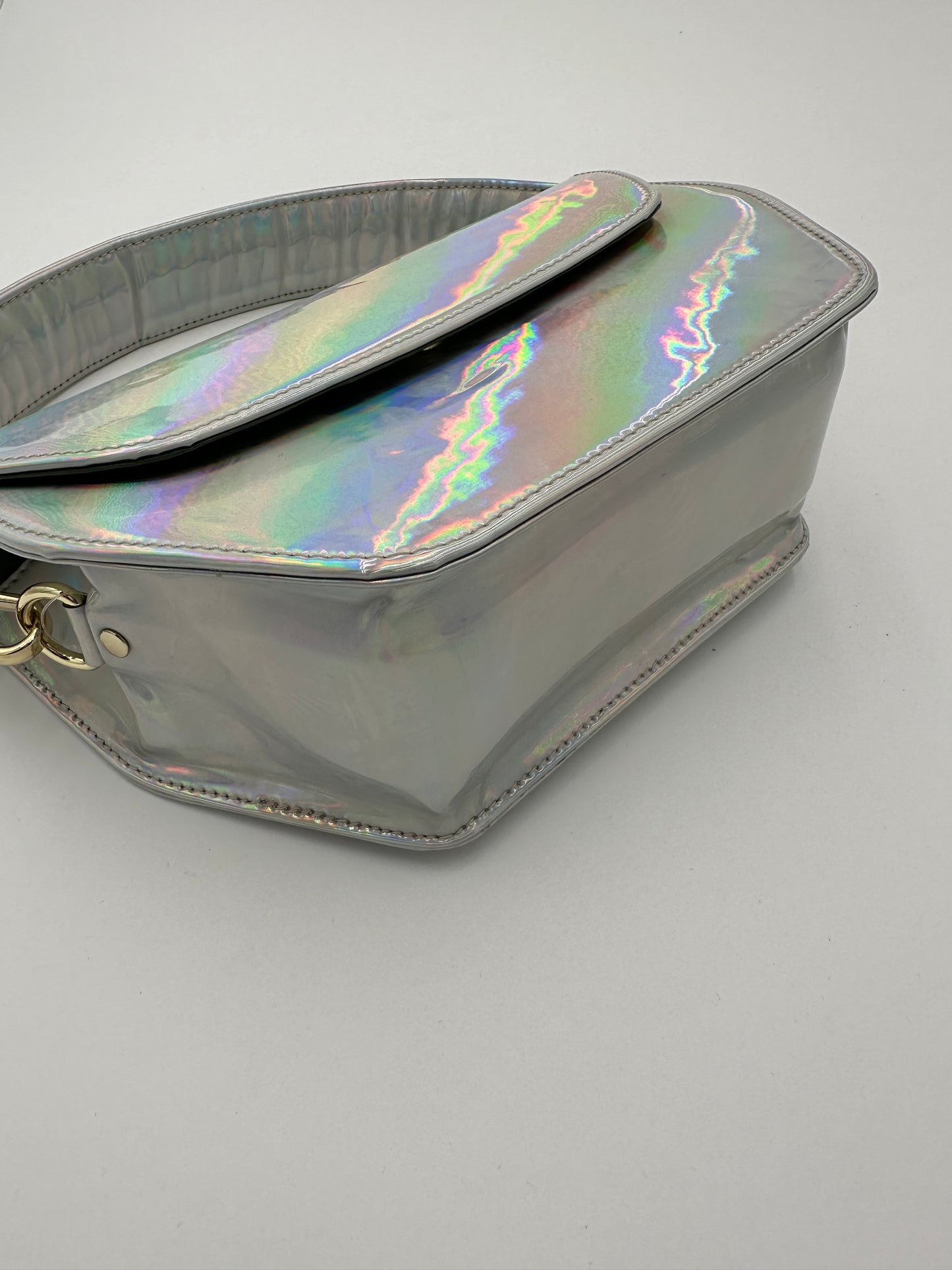 Anima Iris zoe iridescent leather top handle bag