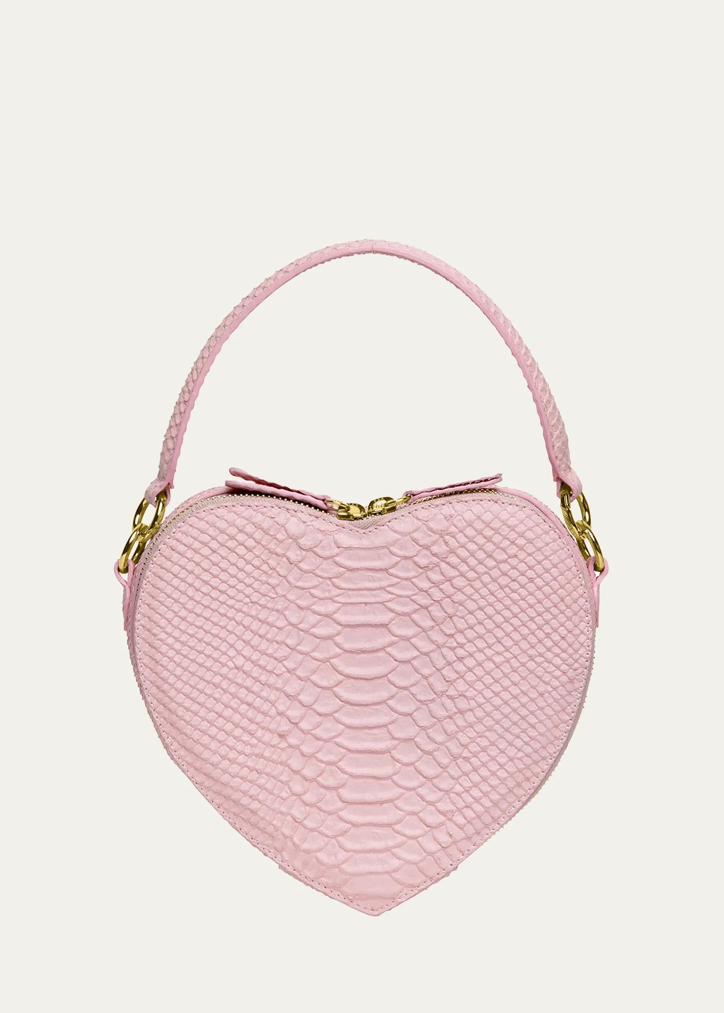 LISELLE KISS Harley Heart Python-Embossed Top-Handle Bag