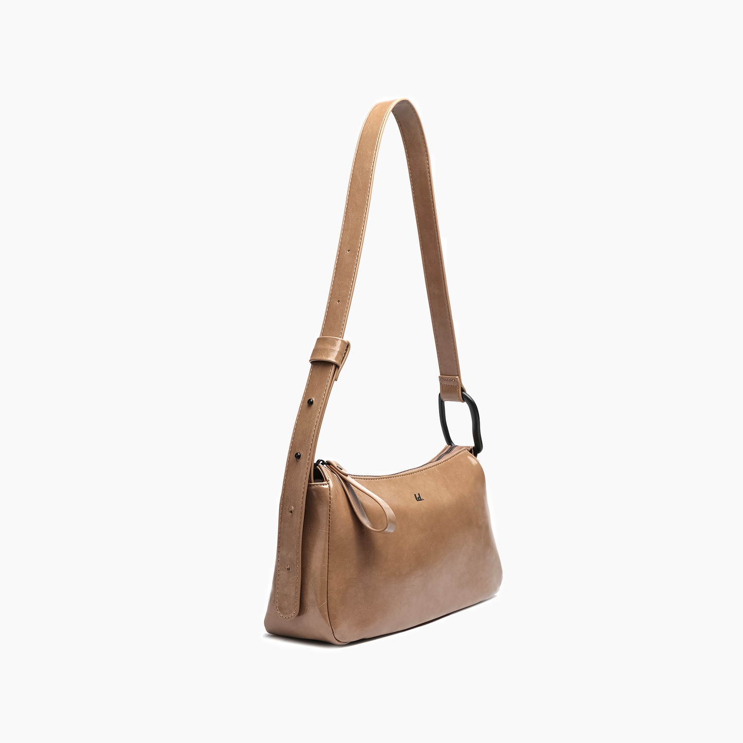 Maverick Fall Glossed Shoulder Purse Bag: Beige