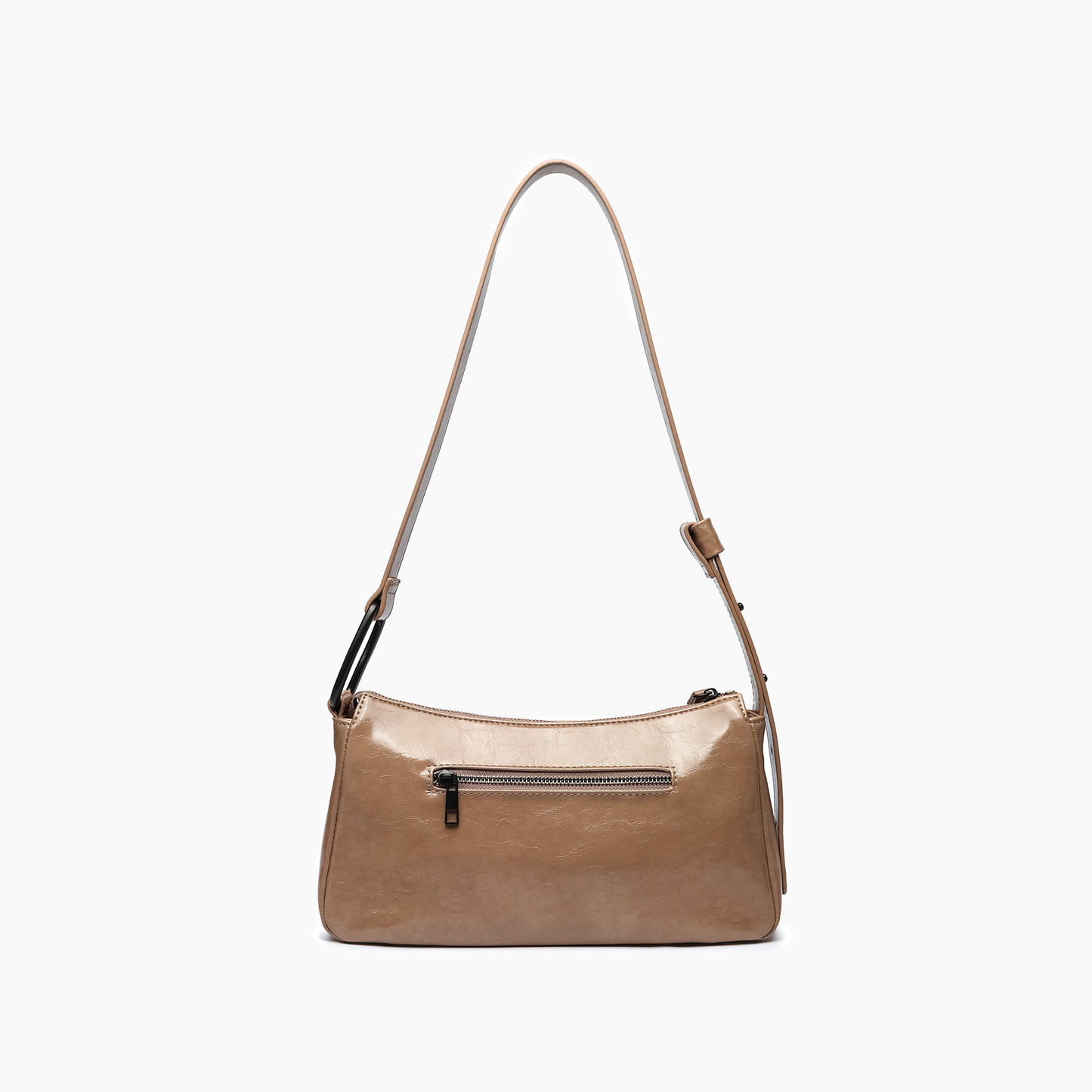 Maverick Fall Glossed Shoulder Purse Bag: Beige