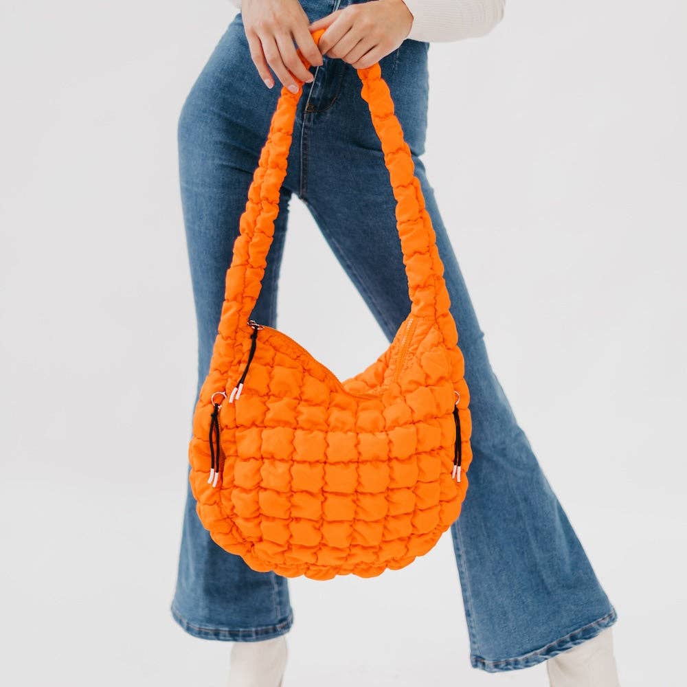 Carmen Quilted Hobo Tote Bag: Emerald