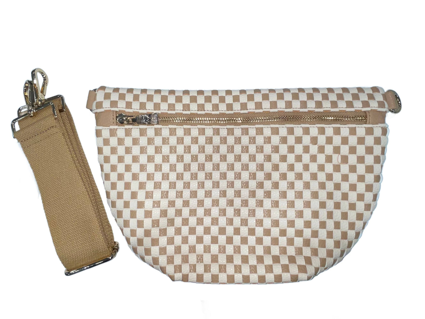 Westlyn Woven Bum Bag Checkered Tan