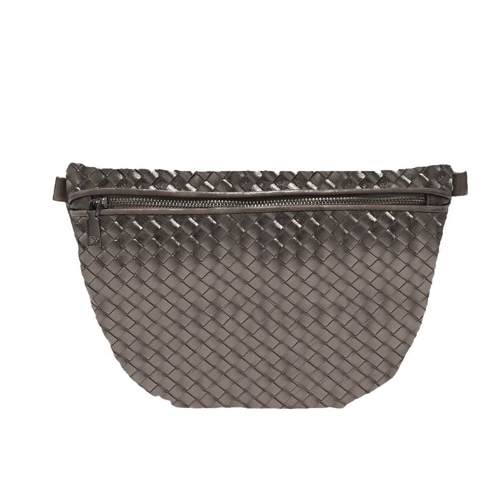 Westlyn Woven Bum Bag  Checkered Black