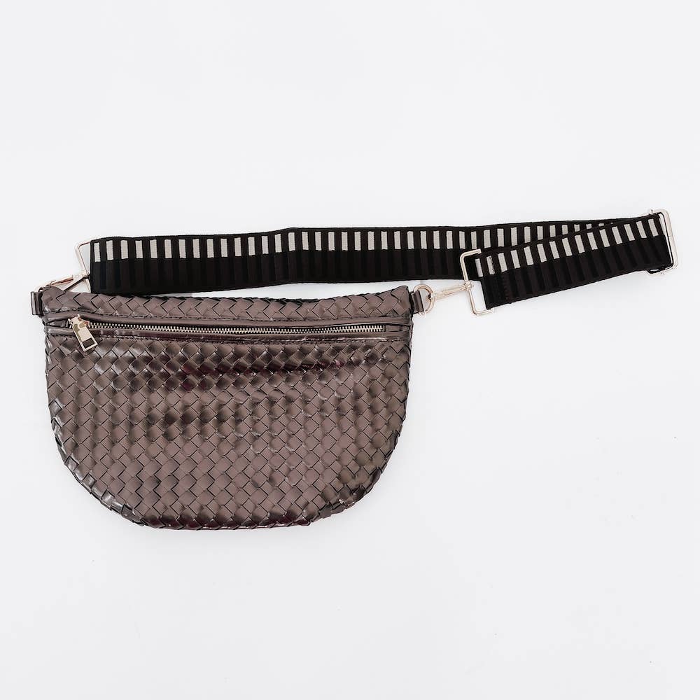 Westlyn Woven Bum Bag  Checkered Black