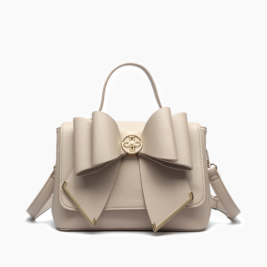 Jasmine Bowtie Crossbody Bag: Beige